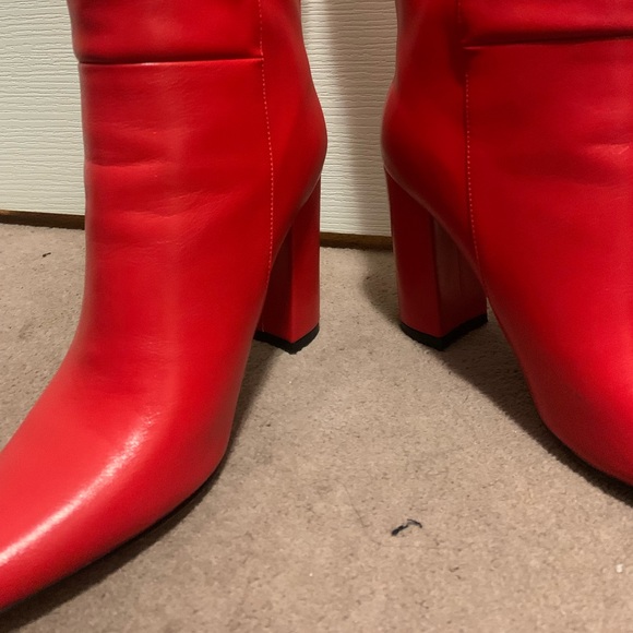 LUSCIOUS RED POINT TOE BOOTS - Picture 7 of 14